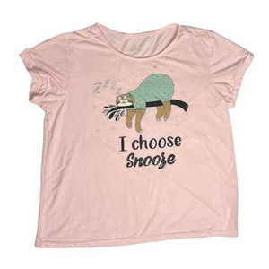 Soft Pink Sloth Pajama Top Sz XL